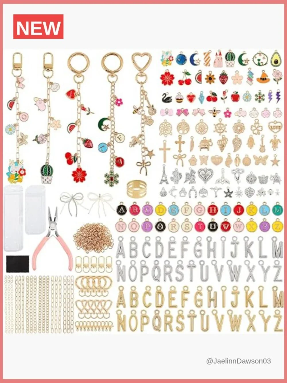 548Pcs Keychain Charms & Bracelet Making Kit with Tools